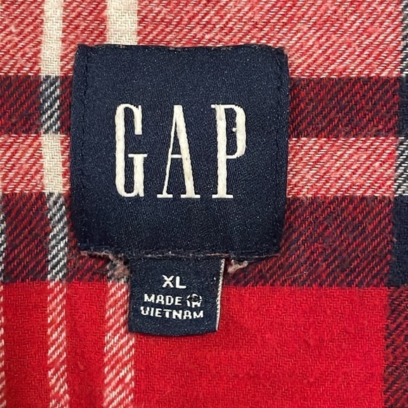 Gap Women's Flannel Button Front Shirt XL Red Cotton Plaid Comfy Outdoor - Picture 10 of 16